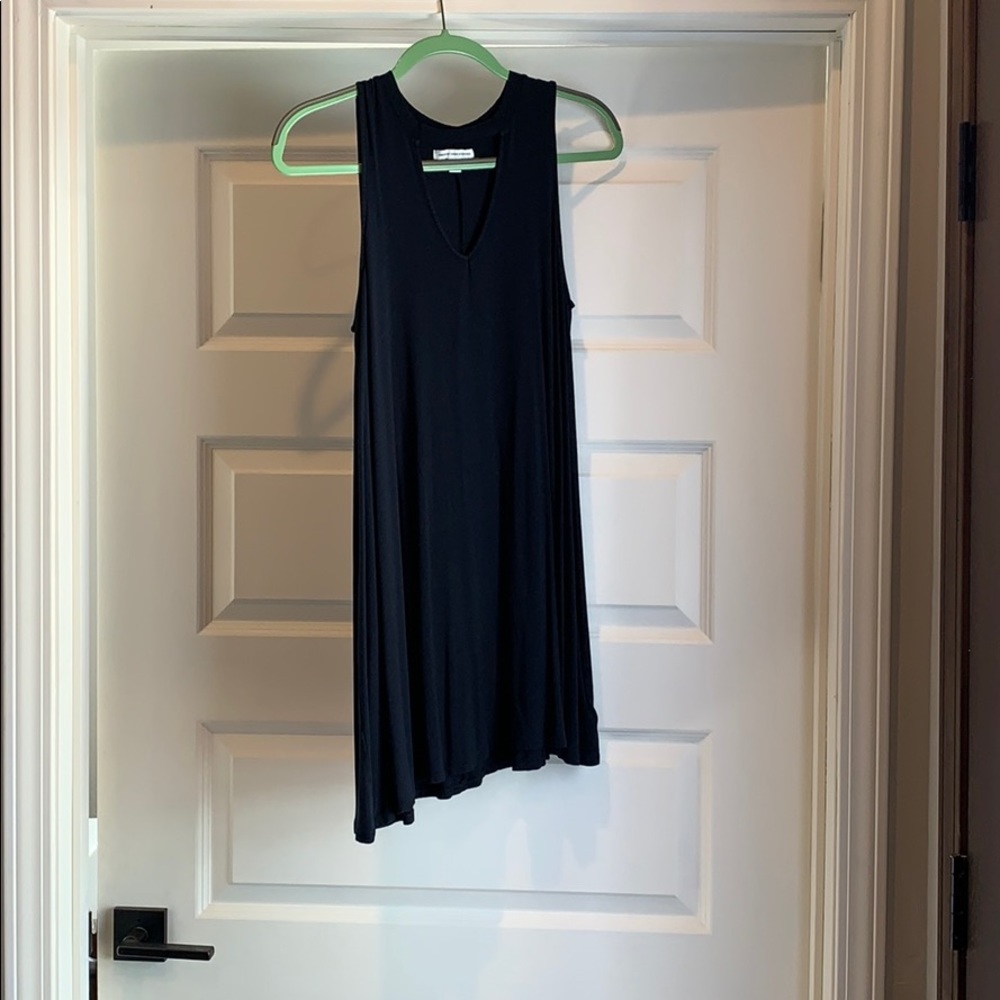 Navy Dress with keyhole in the front